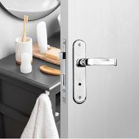 Conjunto De Fechadura Banheiro 1300 Ravena Cromado - 94296 - Silvana - 1