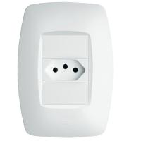 Conjunto Tomada 2p+t 10a 250 Volts Elegance - 2257 - Fame Tomada 10a C- Placa Elegance 2257 Fame 092.2257.4 - 1