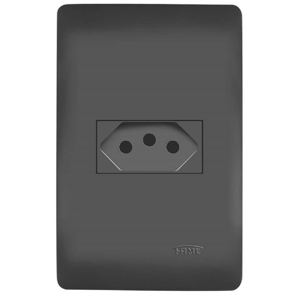 Conjunto Tomada 2p+t 10 Amperes Habitat Black - 4053 - Fame - 1
