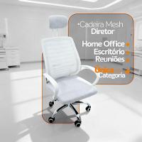 Kit 4 Cadeiras Escritório Diretor Mesh Encosto Branco + E-book - 3