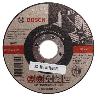 Disco De Corte Plano Para Inox 4.1-2 - 26086.005.20 - Bosch Disco Corte Plano A Inox 41-2 Bosch 26.086.005.20