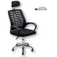 Kit 8 Cadeiras Escritório Diretor Tela Mesh Encosto + E-book - 2