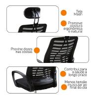 Kit 10 Cadeiras Escritório Diretor Tela Mesh Encosto + E-book - 7