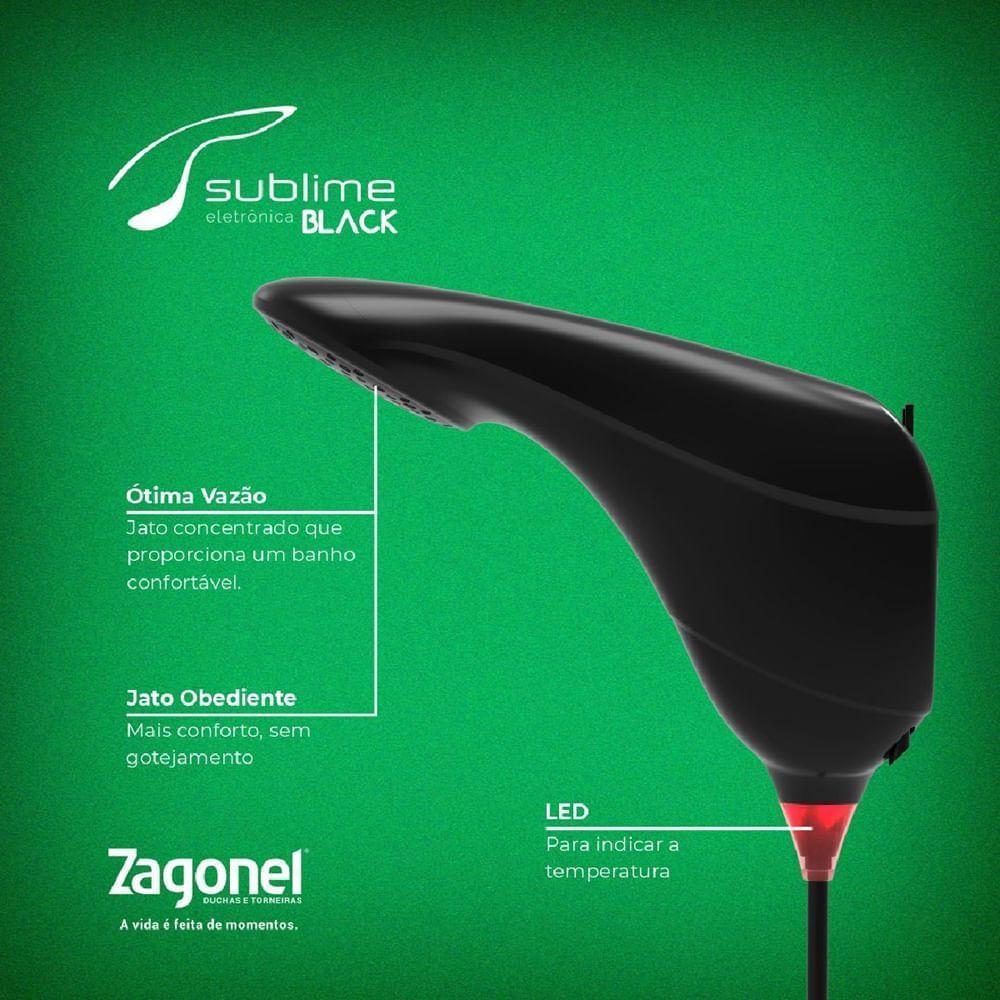 Ducha Sublime Eletrônica Preto 6800 Watts 220 Volts - Dsbel68220bl03 - Zagonel - 2