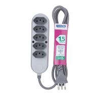 Extensão 5 Tomadas 2p+t 10a 250v 1,5m - 57504029 - Tramontina Extensao 5tom.2p+t 10a-250v 1,5mt Tramon - 1