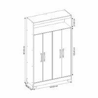 Conjunto Para Escritório 2 Peças Com Escrivaninha Em L E Armário Multiuso 4 Portas Branco Notável Móveis Branco - 6