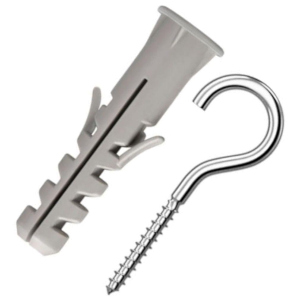 Gancho Com Bucha Nylon Nº 06 Com 5 Peças - 456 - Sforplast - 1