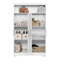 Conjunto Para Escritório 2 Mesas E 1 Armário Multiuso 4 Portas Branco Notável Móveis Branco - 2