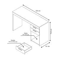 Conjunto Para Escritório 2 Mesas E 1 Armário Multiuso 4 Portas Branco Notável Móveis Branco