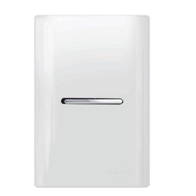 Interruptor Simples Horizontal Cromado Com Placa 4x2 Branco - Dc-12002 - Novara