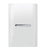 Interruptor Simples Horizontal Cromado Com Placa 4x2 Branco - Dc-12002 - Novara - 1
