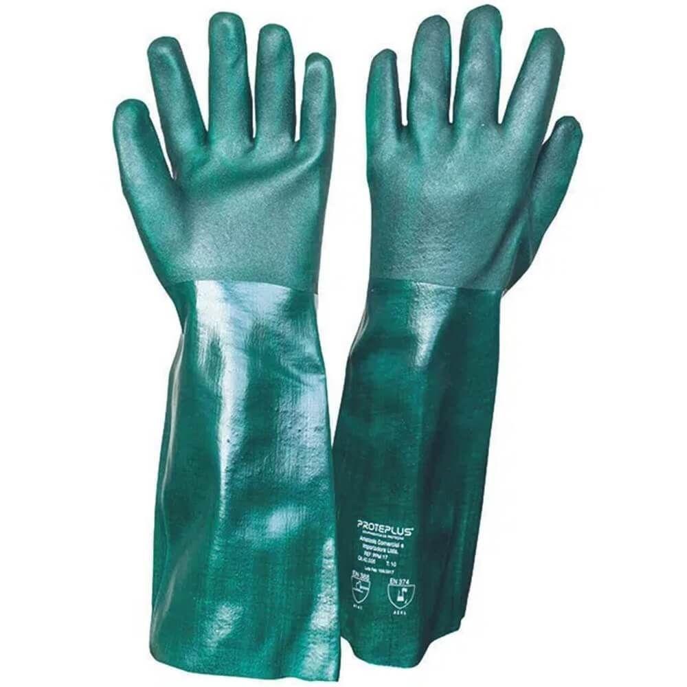 Luva De Pvc Com Forro De Algodão 45 Cm - Proteplus Luva De Pvc Com Forro De Algodão 45cm - Proteplus - 1