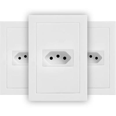 Kit Com 3 Conjuntos De Tomada 2p+t 10a 4x2 Branco Fosco - Ek-30000-105 - Ekron