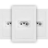 Kit Com 3 Conjuntos De Tomada 2p+t 10a 4x2 Branco Fosco - Ek-30000-105 - Ekron - 1