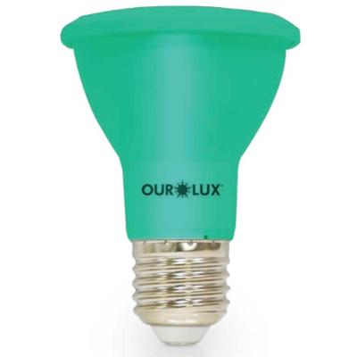 Lâmpada Superled Par 20 Ip65 6 Watts 38º Verde - 05485 - Ourolux Lamp.superled Par 20 6w Ip65 38g Verde