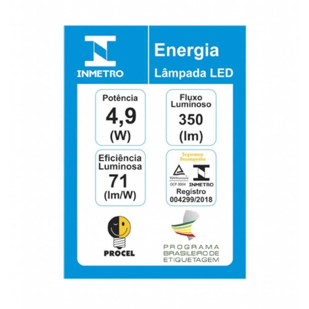 Lâmpada Dicróica Led Gu10 Mr16 Tdl 35 4,9 Watts 6500k - 11080331 - Taschibra - 2