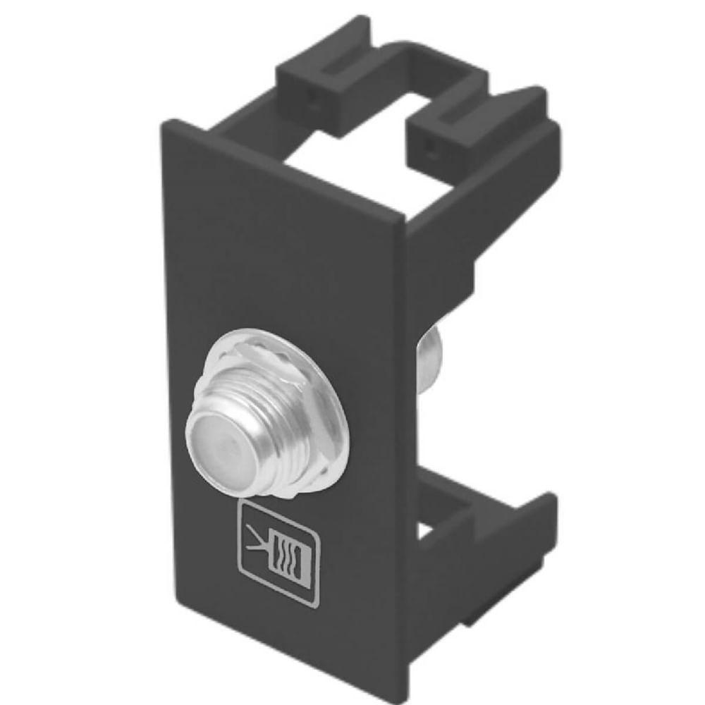 Módulo Tomada Antena De Tv Para Cabo Coaxial 75 Ohms Habitat Black - 4042 - Fame - 1