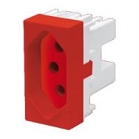 Módulo Tomada 2p+t 10a 250 Volts Elegance Vermelha - 2349 - Fame Tomada 2p+t 10a Vermelha Elegance Fame 092.2349.3 - 1