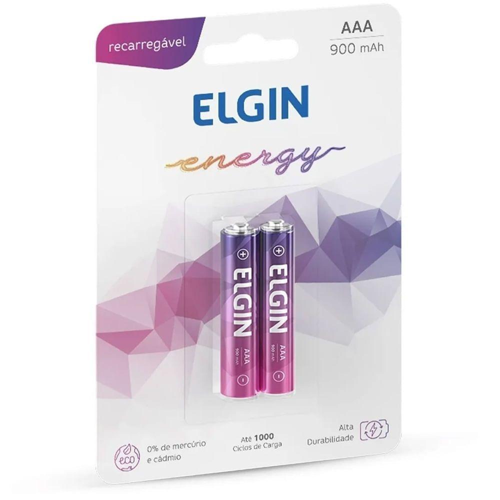 Pilha Palito Aaa Recarregável 900mah Embalagem Com 2 Peças - 91200 - Elgin - 2