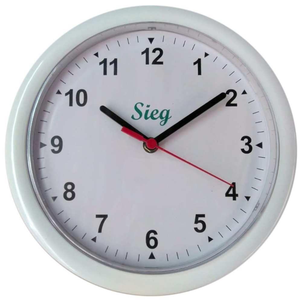 Relógio Redondo Branco 24cm - 2200-00 - Sieg Relogio Redondo 24cm Branco Fundo Liso - 1
