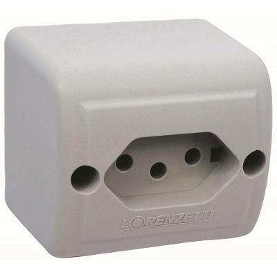 Tomada 2p+t Pb Retângular Sobrepor Cinza 10a - 1713010 - Lorenzetti Tomada 2p+t Pb Ret.sob Cz 10a Lorenzetti 1713010