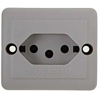 Tomada 2p+t Pb 20a Retangular Sobrepor Cinza - 1713020 - Lorenzetti Tomada 2p+t Retangular Sobrepor Cinza 20a - 1