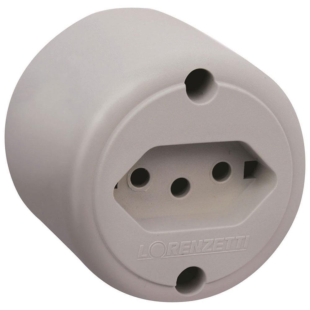 Tomada 2p+t Pb 10a Redonda Sobrepor Cinza - 1716010 - Lorenzetti Tomada 2p+t Pb Red.sob Cz 10a Lorenzetti 1716010 - 1