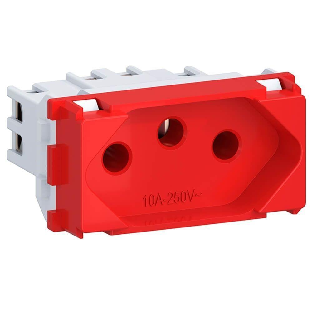 Tomada 2p+t Com 10 Ampères 250 Volts Vermelho - E011100150 - Wetzel - 1