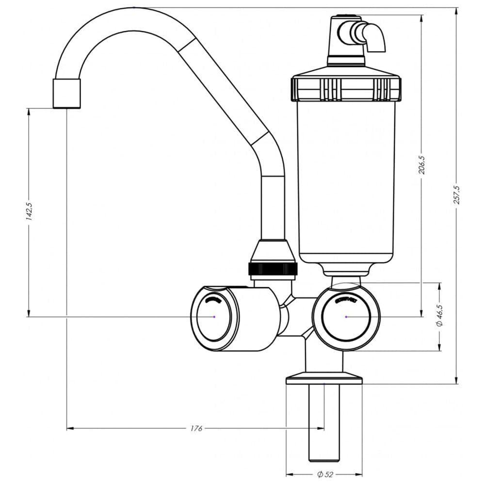 Torneira Com Filtro Para Cozinha Abs Mônaco 1-4 De Volta C40 Cromada De Parede - Vtf210cwb - Esteves - 2