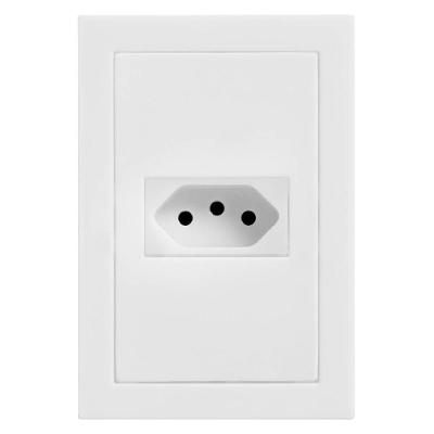 Tomada Universal 2p+t 10 Amperes Placas 4x2 Cinza Fosco - Ekc-30000-25 - Dicompel