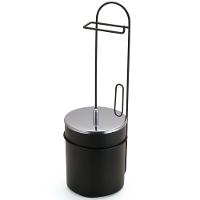 Suporte De Chão Para Papel Higiênico Com Lixeira Black - 2518 - Arthi - 1