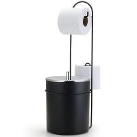 Suporte De Chão Para Papel Higiênico Com Lixeira Black - 2518 - Arthi - 2