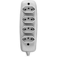 Tomada Em Barra Quadrupla 2p 10a 250volts Cinza - 16340 - Ilumi Tomada Quadrupla 2p+t 10a 250v Cinza - 16340 - Ilumi - 1