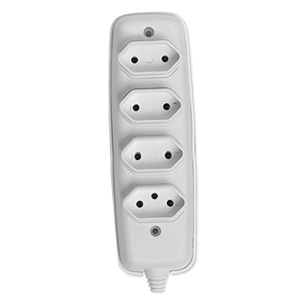 Tomada Em Barra Quadrupla 2p 10a 250volts Cinza - 1634 - Ilumi Tomara Quadrupla 2p 10a 250v Cinza 1634 Ilumi - 1