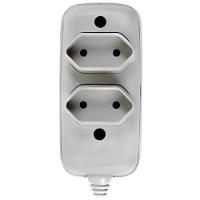 Tomada Em Barra Dupla 2p 10a 250v Cinza - 1632 - Ilumi - 1