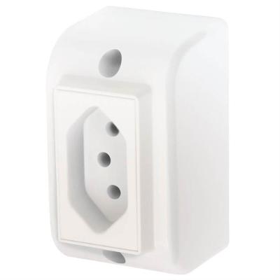 Tomada 2p+t 10a 250 Volts Sobrepor - 2549 - Fame Tomada Padrao 2p+t 10a Sobrepor Fame 2549