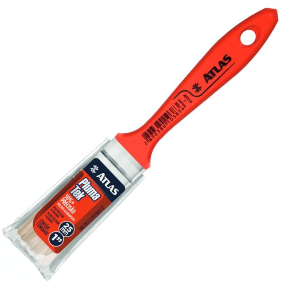 Trincha Média Pluma Tek De Cerda Sintética Branca 1 - 315-3 - Pinceis Atlas Trincha Plumatek Cerda Branca 1 Atlas 315-3 - 1