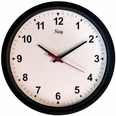 Relógio Redondo Preto 28cm - 2800-01 - Sieg
