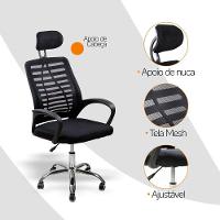 Cadeira Escritório Diretor Tela Mesh Com Encosto + E-book - 7