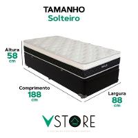 Cama Box Baú Solteiro E Colchão Dallas Molas V-store Cor:preto - 3