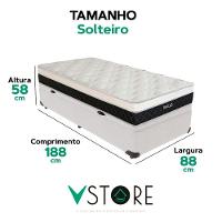 Cama Box Baú Solteiro E Colchão Dallas Molas V-store Cor:branco - 3