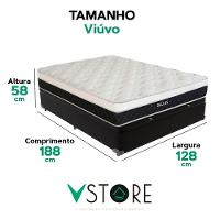 Cama Box Baú Viúvo E Colchão Dallas Molas V-store Cor:preto - 3