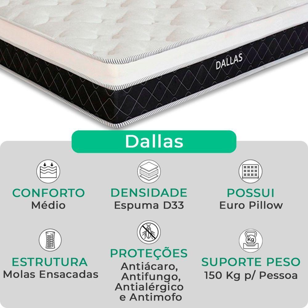 Cama Box Baú Solteiro E Colchão Dallas Molas V-store Cor:bege - 2