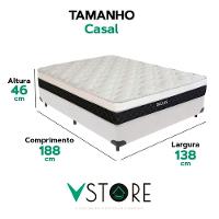 Cama Box Casal E Colchão Dallas Molas V-store 138x188x20 Cor:branco - 3