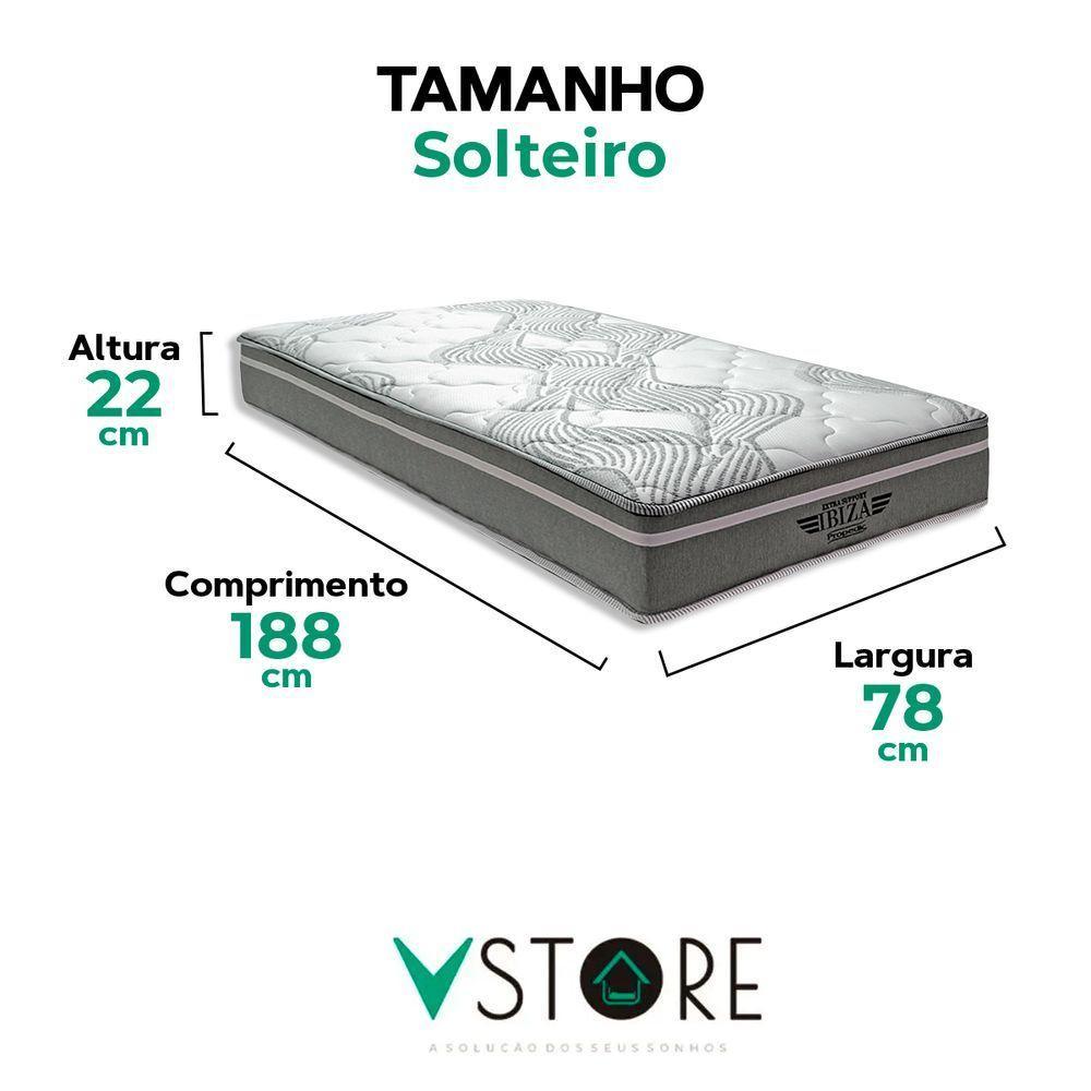 Colchão Ibiza Molas Ensacadas Solteiro V-store 78x188x22 - 3