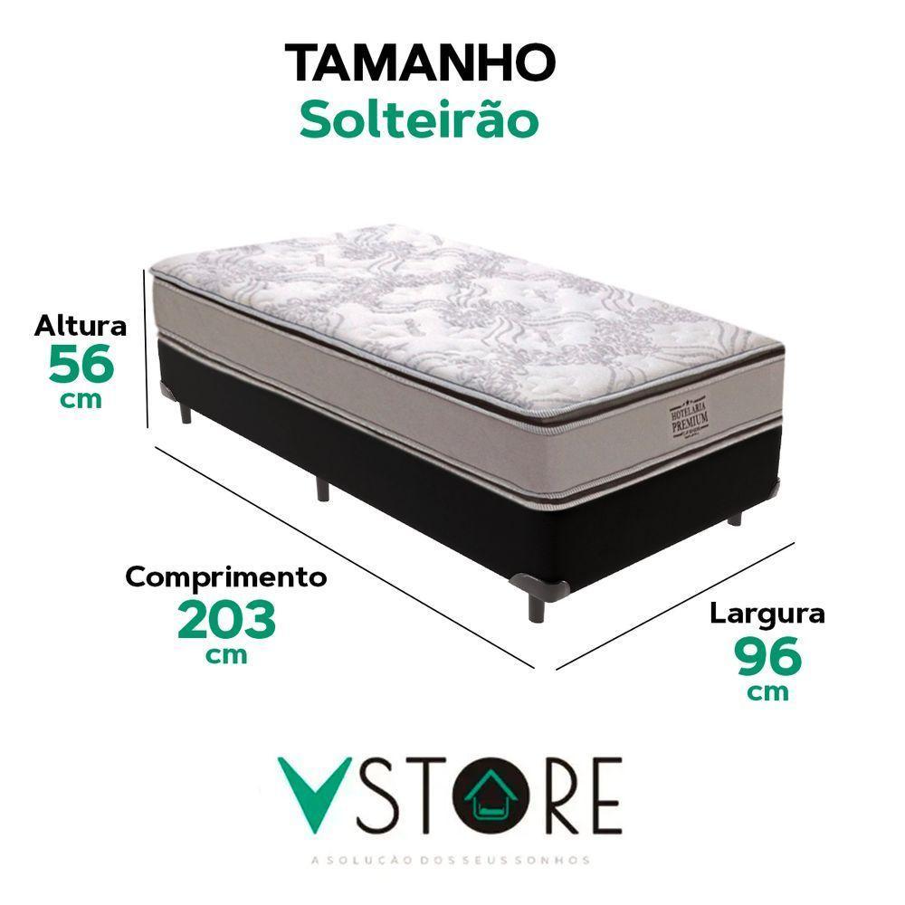 Cama Box Solteirão Preto E Colchão Four Season Molas Vstore - 3