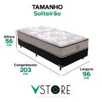 Cama Box Solteirão Preto E Colchão Four Season Molas Vstore - 3