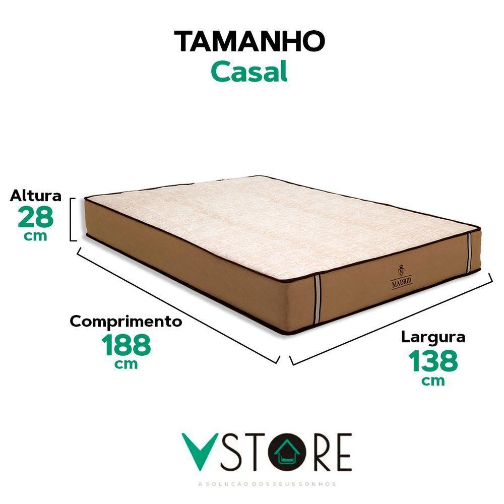 Colchão Madrid Molas Ensacadas Casal V-store 138x188x28 - 3