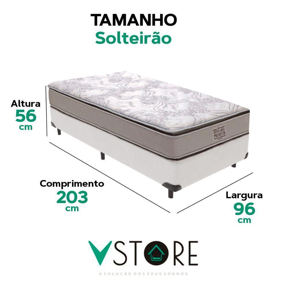 Cama Box Solteirão Branco E Colchão Four Season Molas Vstore - 3