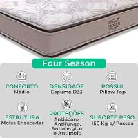 Cama Box Solteiro Cinza E Colchão Four Season Molas Vstore - 2